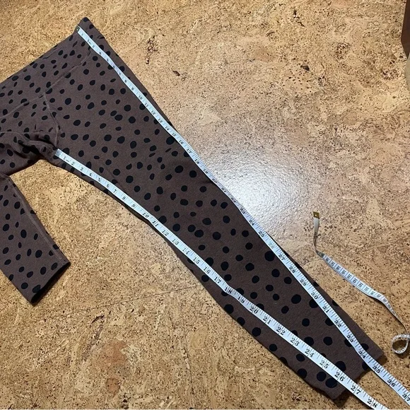 Pact Pure Active Polka Dot Organic Cotton Leggings In Brown & Black Sz M - Picture 9 of 12